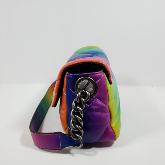 Kurt Geiger Kensington Quilted Leather Shoulder Bag - Rainbow - Picture 2 of 10